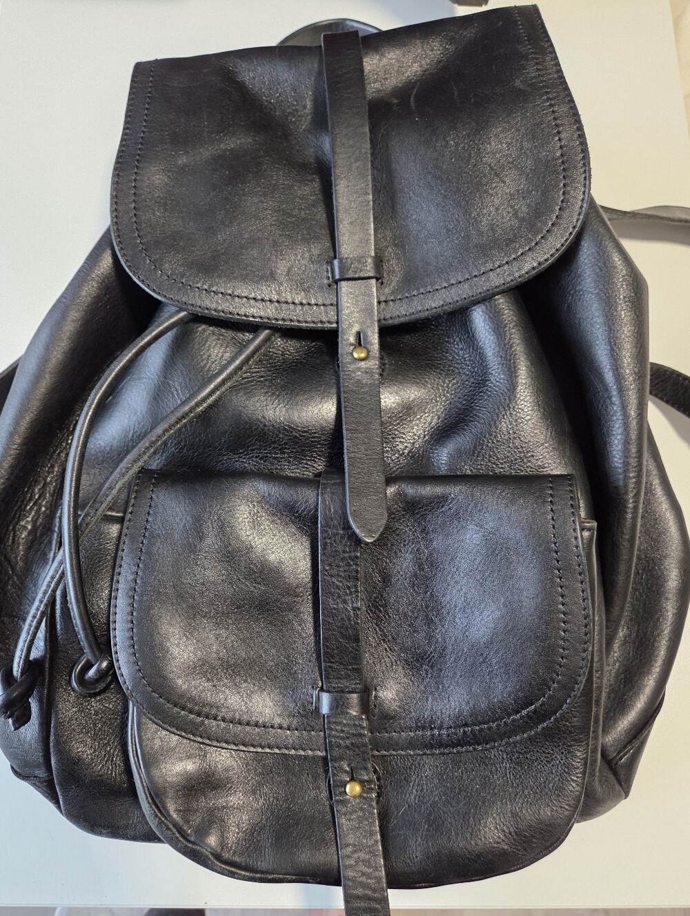 Madewell Black Leather Backpack